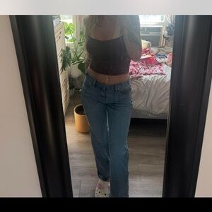 Fashion Nova Blue Straight Leg Jeans